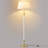 Mid-Century Modern Floor Lamp with Brass Accents and White Linen Shade-1339195239