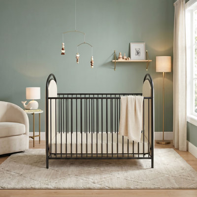Lotus Upholstered Metal Crib