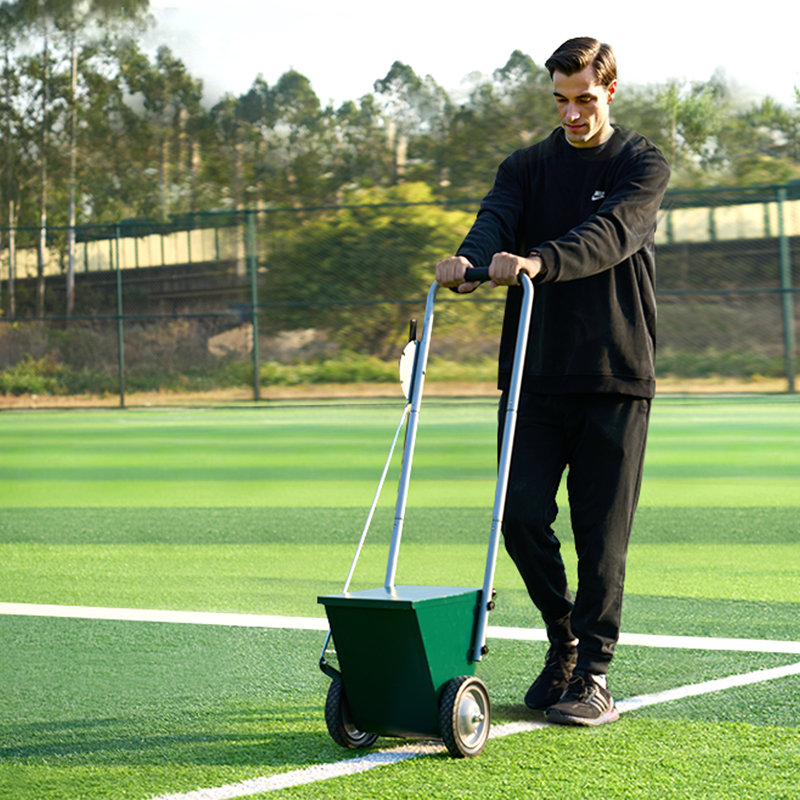 Dry Line Marker, 2-Wheel, 2 or 4 in Lines, Field Dry Line Chalker, Adjustable Line Marker, with Rubber Adjustment Handle, 25 lbs Large Powder Capacity, for Baseball and Softball Infield, Green
