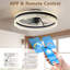 20" Smart Silent Ceiling Fan With Light – Crystal Flush Mount LED Fan Lamp With Hidden Blades And Natural Airflow System, Designed For Bedroom, Kids' Room And Study