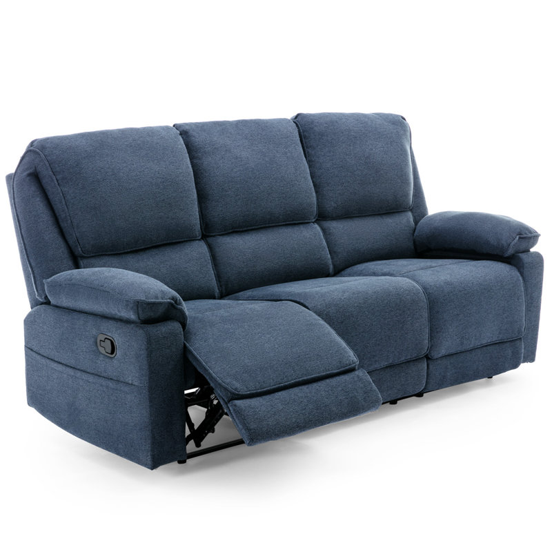 Sydney Latch Recliner 1 and 3 Seater Sofa Set, Blue