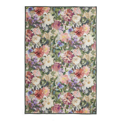 Clarke & Clarke Floral Digitally Printed 61cm X 230cm Area Rug