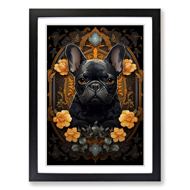 Single Picture Frame Print on Wood, 46cm H x 34cm W, Black Framed
