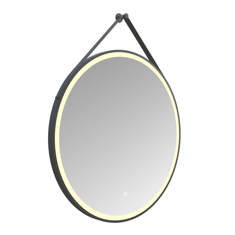Kingston Brass Aurora 30-Inch Round LED Bathroom Mirror, Front Light, Anti-Fog, Dimmable Touch Sensor Lighted Mirror