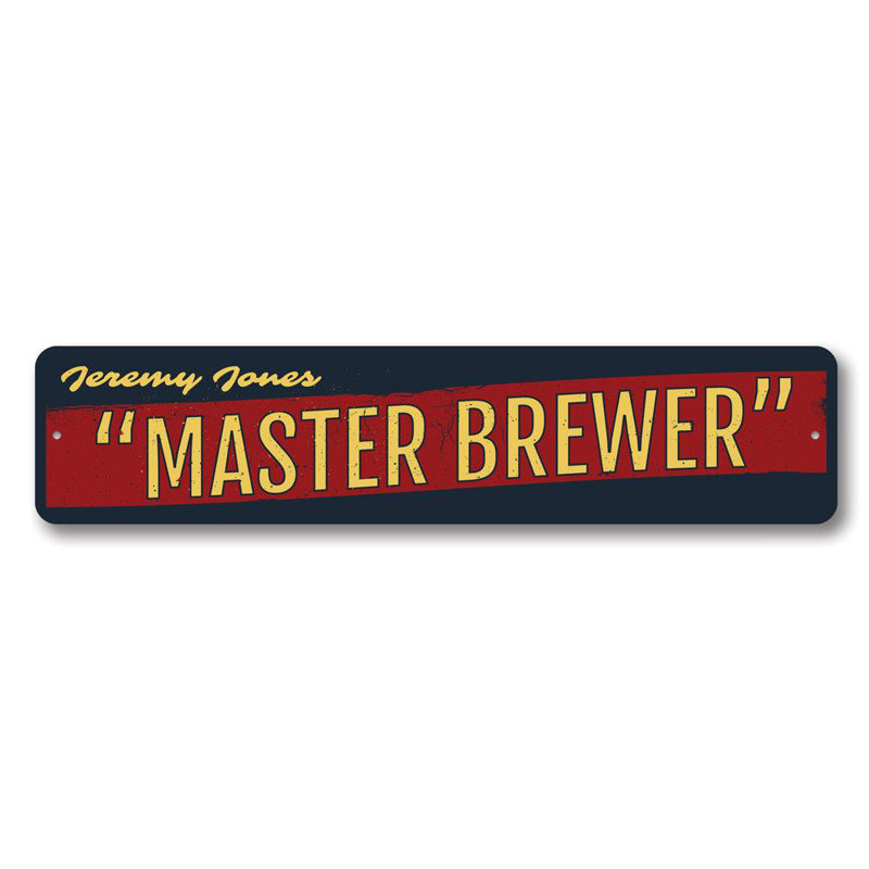 Enseigne en aluminium Master Brewer, H 4 po x l 18 po x P 0,04 po