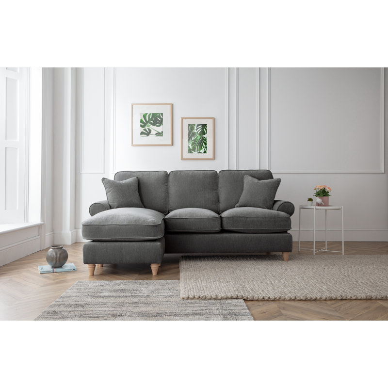Longfellow 3 Seater Sofa & Chaise, Charcoal