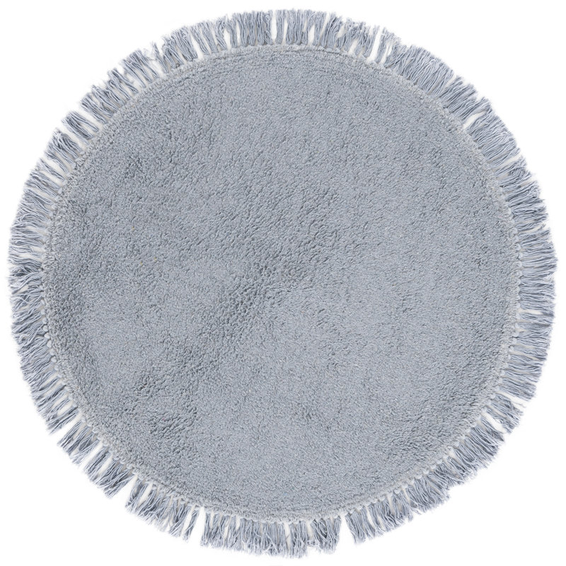 Seyansh Handtufted Recycled Cotton Machine Washable Solid Color Rug, Round 4'