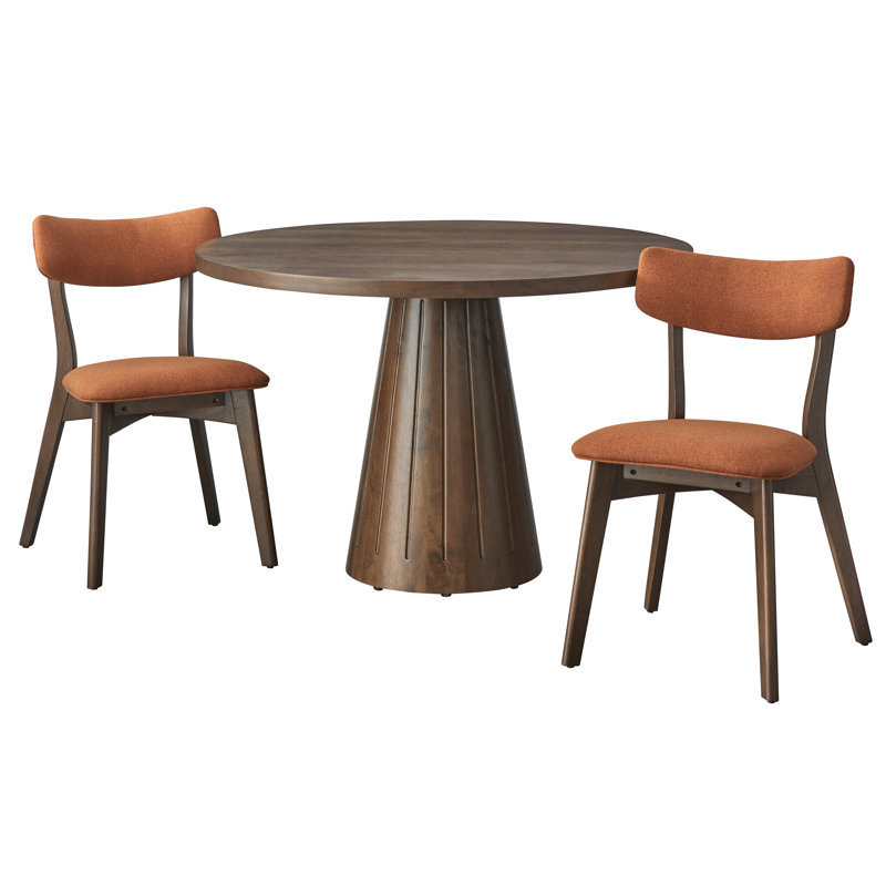 Ensemble repas Castilia, Orange, 3 pièces: table, 2 chaises