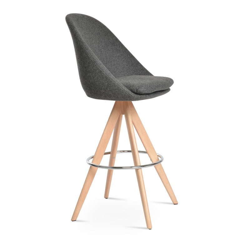 Tabouret pivotant Avanos Pyramid, Brun, Gris foncé, Tabouret de comptoir (siège d'une hauteur de 23,2