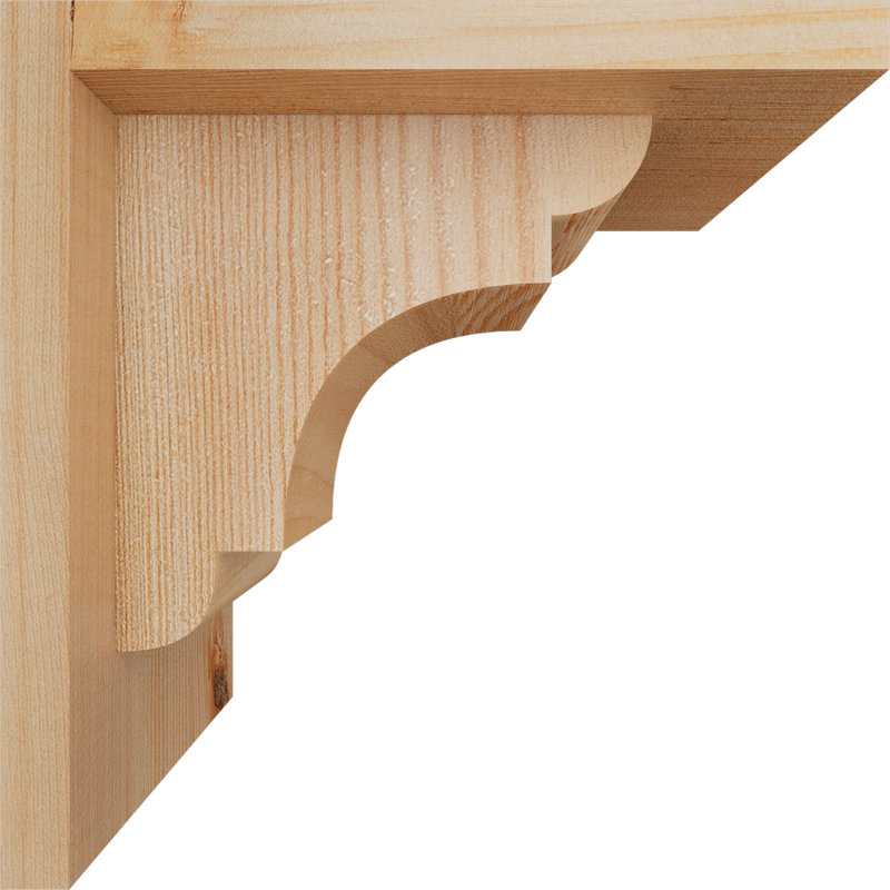 New Brighton Corbel avec plaque arrière, H 8 po x l 5,5 po x P 8 po, Sapin de Douglas, Lisse