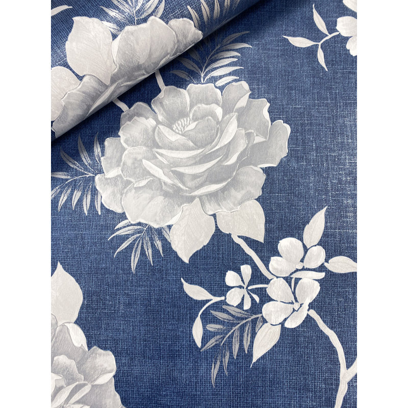 Deshotel 10.05m x 53cm Semi-Gloss Wallpaper Roll, Blue