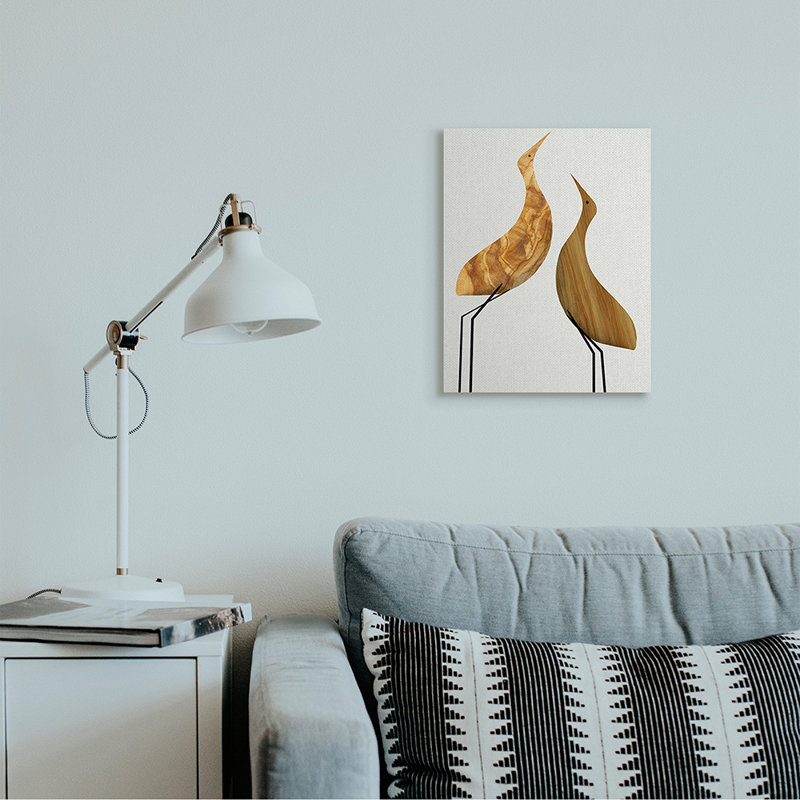 Art mural moderne sur toile tendue à motif abstrait d'arbres rustiques modernes par Daphne Polselli, H 20 po x l 16 po