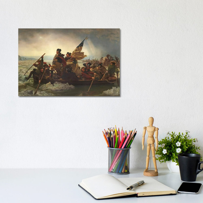 Painting Of George Washington Crossing The Delaware by Stocktrek Images - Wrapped Canvas Print, 20.32 cm H x 30.48 cm W