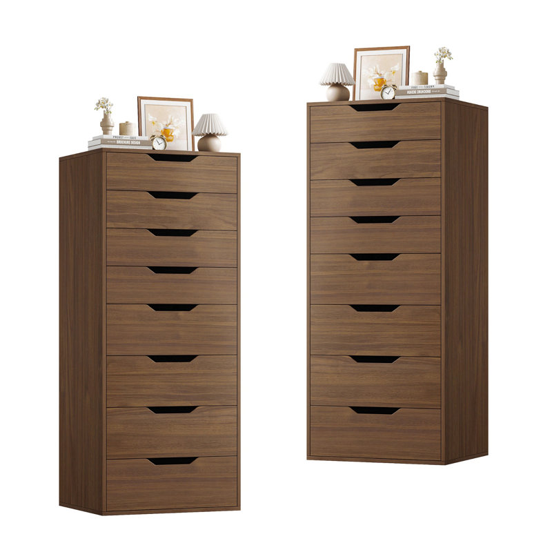 8 - Drawer Dresser Set, Brown