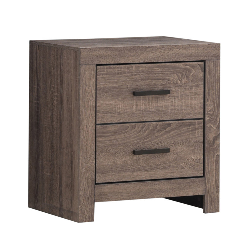 Ensemble de chambre à coucher 3 pièces avec commode Eunice, Grand, Chêne baril