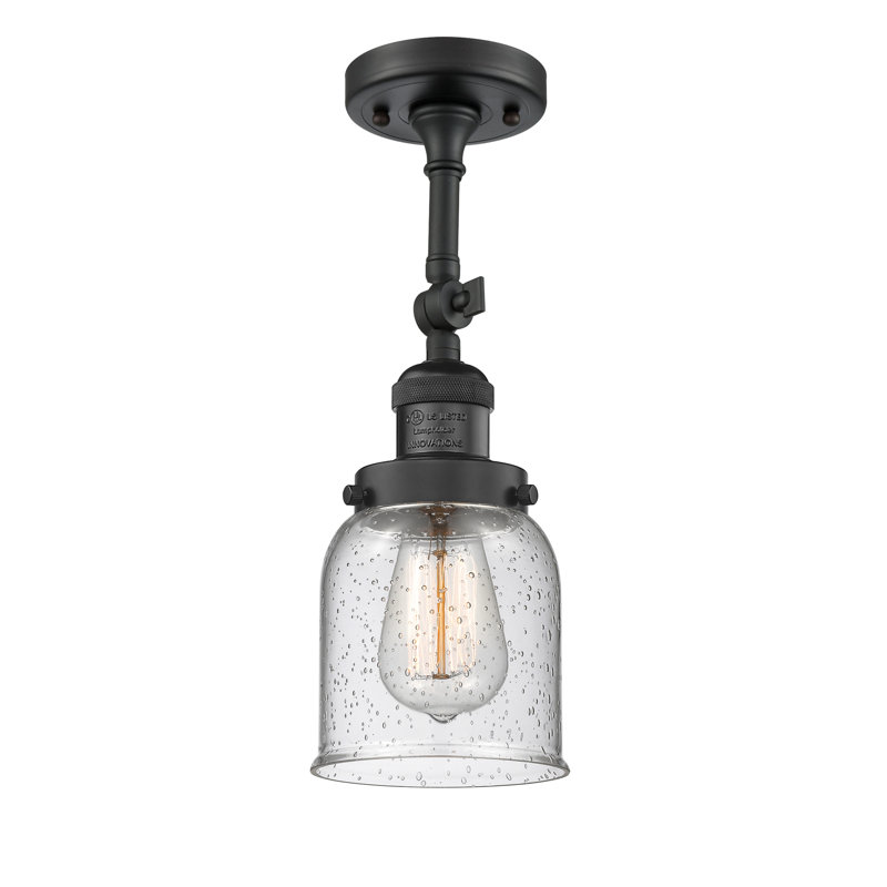Applique murale 1 lumière 8 po Bell, Grainé, Noir mat, Ampoule non incluse