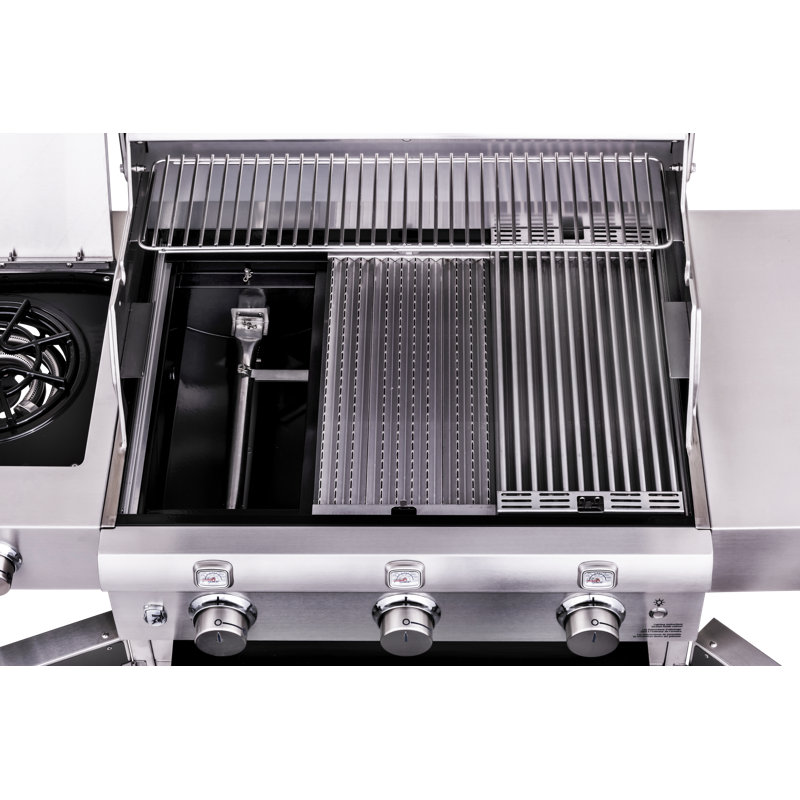 Saber 3-Burner Propane Gas Grill with Cabinet
