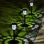 Black Low Voltage Solar Powered Integrated LED Pathway Light Pack
