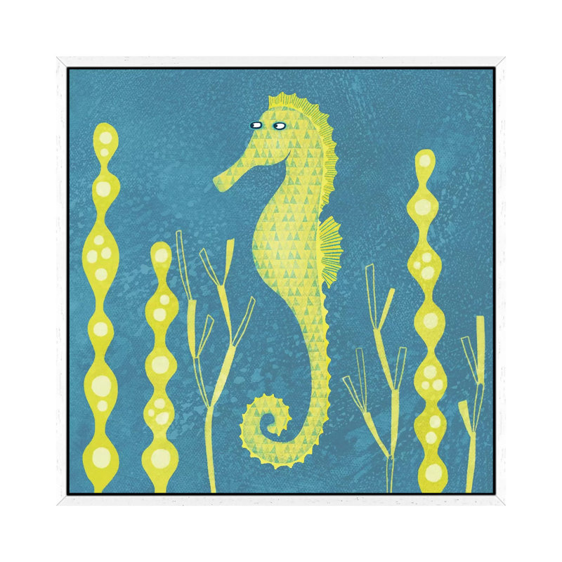 Seahorse by Nic Squirrell - Print on Canvas, 66.04 cm H x 66.04 cm W, White Framed