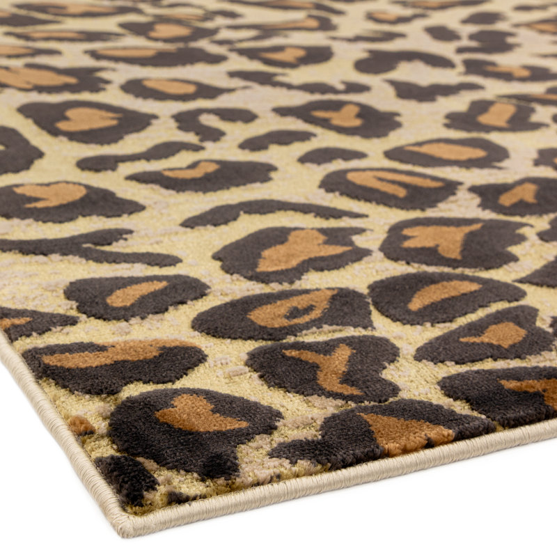 Arely Leopard Brown Rug, Rectangle 200 x 290cm