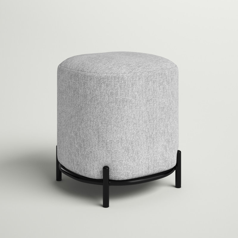 Wabasha 42cm Wide Square Solid Colour Footstool Ottoman,  Light Grey