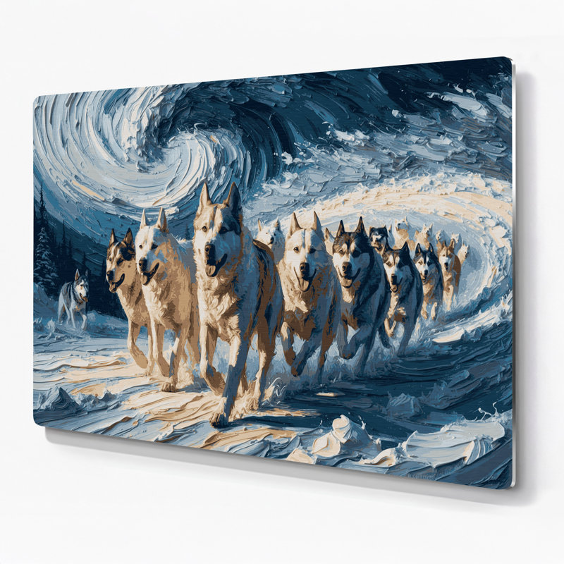 Chiens, art mural gris russe Ovcharka, H 11 po x l 14 po