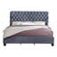 Lit capitonné en velours capitonné Roundhill Furniture Apoera, très grand, gris
