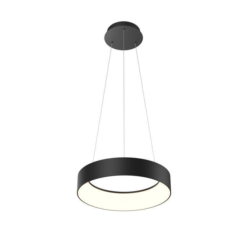 Circuit 1 - Light Single Drum LED Pendant, Matte Black, 4.4" H x 32" W x 32" D