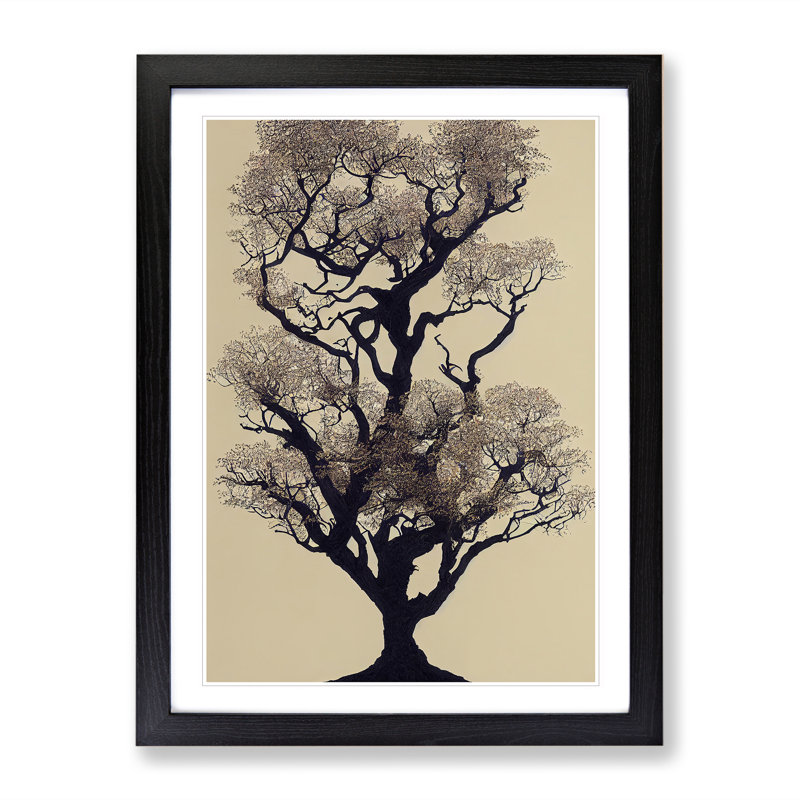 The Solo Tree No.3 - Framed Print, Black, 46cm H x 34cm W x 2cm D