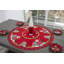 Décoration de table rouge avec arbre de Noël Joswick Père Noël (rond 34 po)