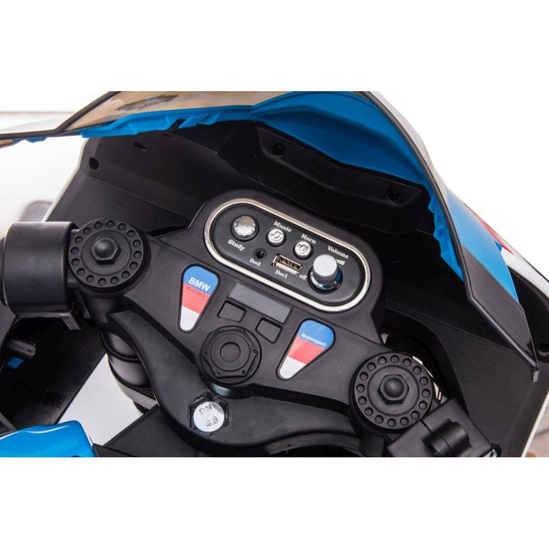 Moto électrique BMW HP4 12V 7AH avec roues EVA, musique et lumières