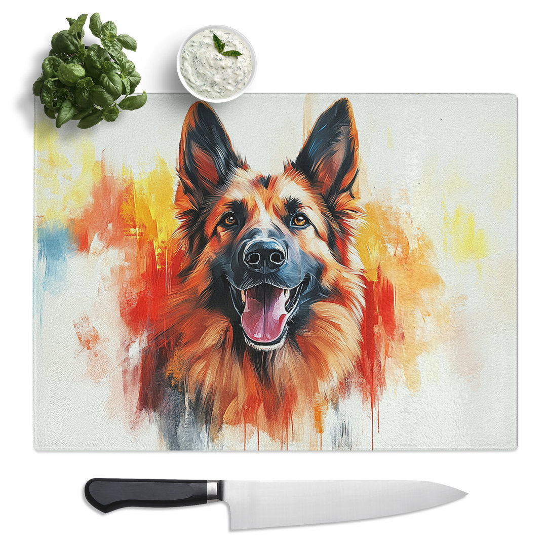 German Shepherd Dog Vol.2  Glass Chopping Board