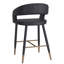 Tabouret de comptoir en similicuir et métal 26 po Christley, ensemble de 4 - noir-65350475