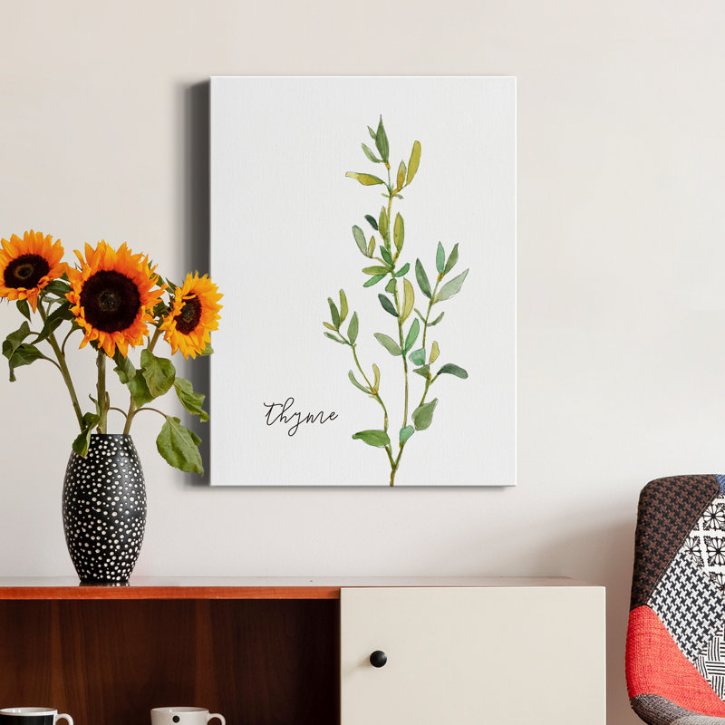 «Fresh Sprig Thym» par Carol Robinson, reproduction d'art sur toile tendue, H 40 po x l 30 po x P 1 po