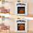 32'' W White Electric Fireplace with 5000 BTU