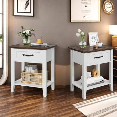 Table de chevet, table de chevet pour la chambre à coucher, ensemble de 2