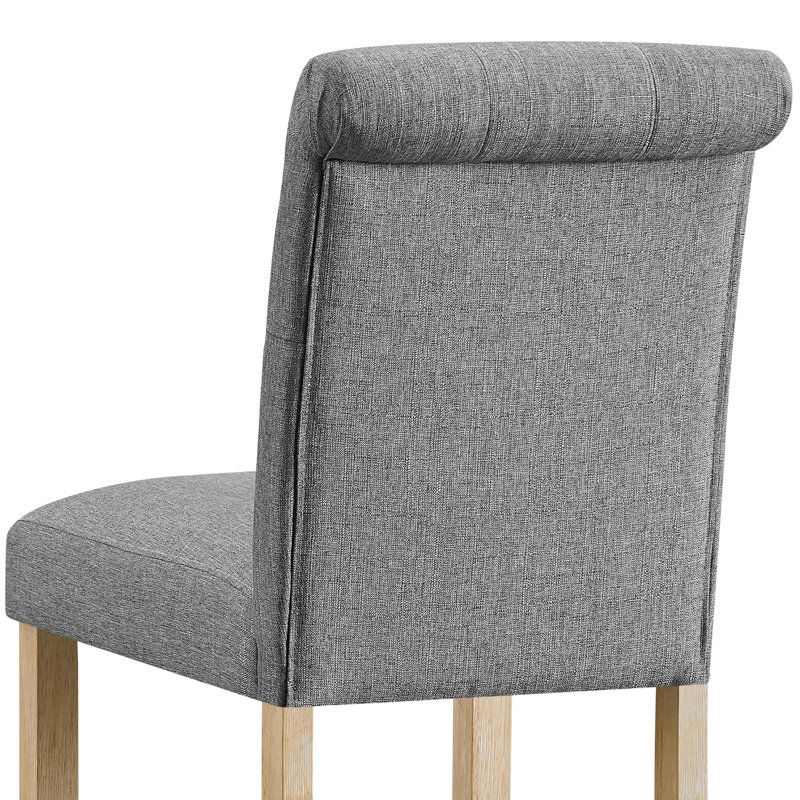 2 tabourets de comptoir, à dossier gris, structure en bois, siège confortable pour 2 tabourets de cuisine, dossier capitonné et rembourré éblouissant pour la salle à manger