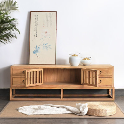 Meuble télé simple et classique en bois massif