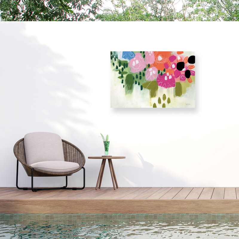 Yvette St. Amant Abstract Floral Outdoor  Canvas, H 12 po x l 19 po