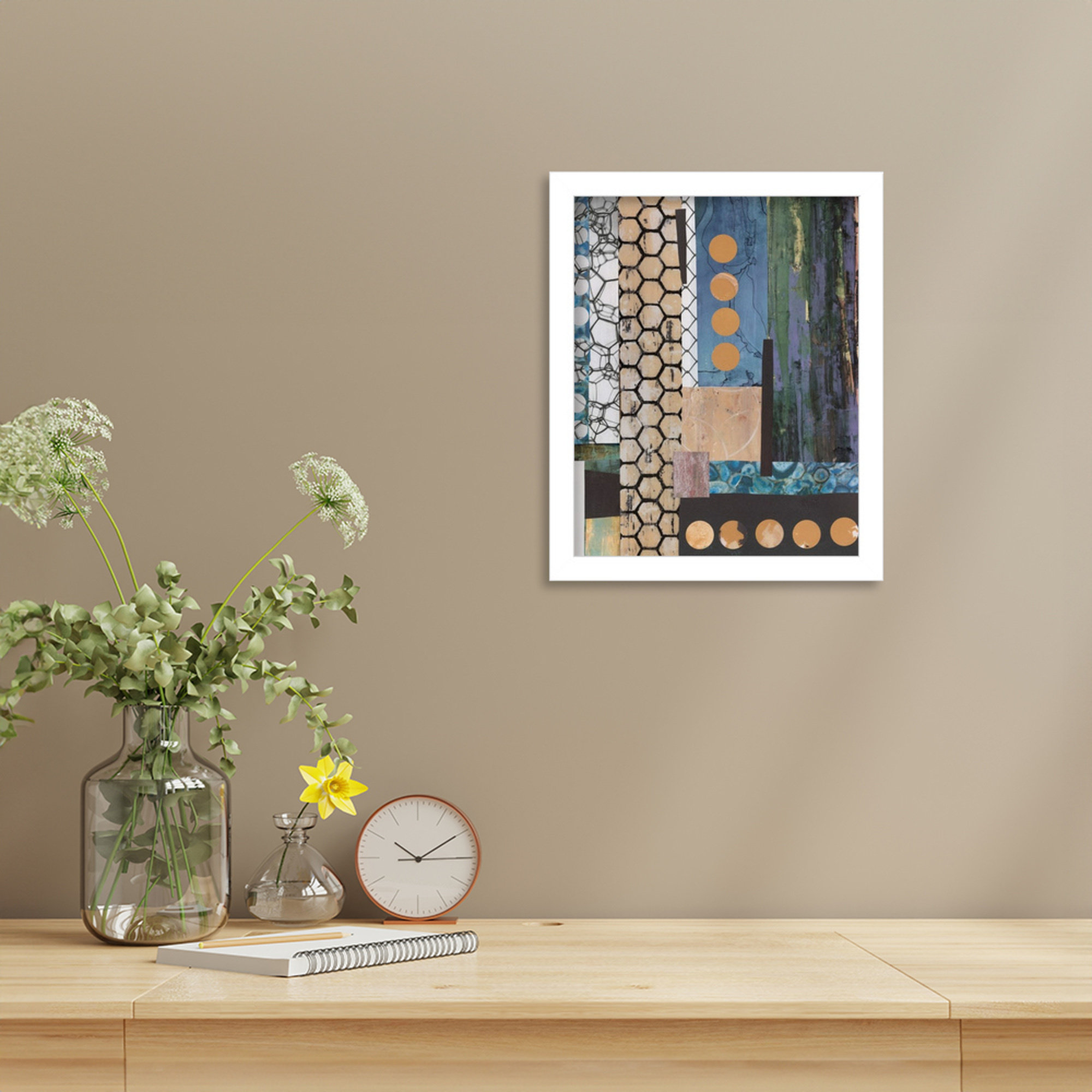 Mashup II by Maurin Wood Framed Wall Art Print, 13" H x 11" W, White