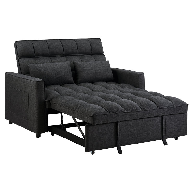 Canapé-lit inclinable moderne de 53 po avec dossier réglable Nangle, Gris foncé