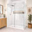 Cabine de douche d'angle coulissante RadianceRP sans cadre en verre transparent, 142-152 cm L x 91 cm P x 193 cm H-112209005-132943680