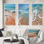 «Turquoise Beach Seashell», 3 pièces sur toile-886631774-886631773