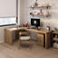 Bureaux rectangulaires en bois massif Burlywood-111032619-111032615