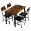 Ensemble 5 pièces de mobilier de salle à manger moderne en métal et bois pour 4 personnes