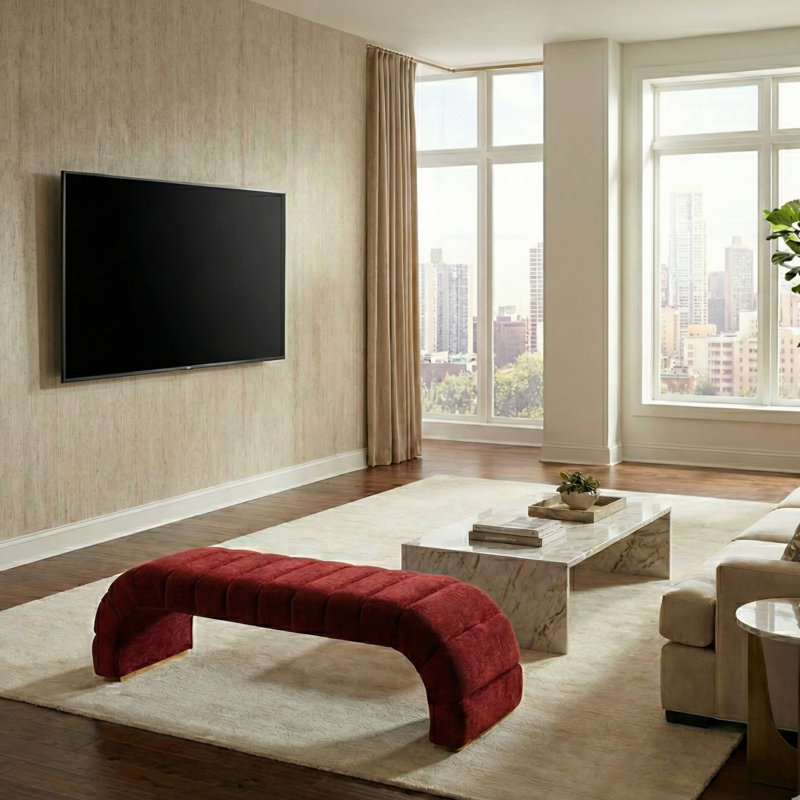 Banc d'appoint courbé Siena par Stanley Furniture