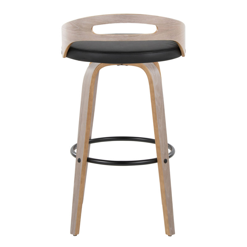 Tabouret de bar Mid-Century moderne à hauteur fixe avec pivot