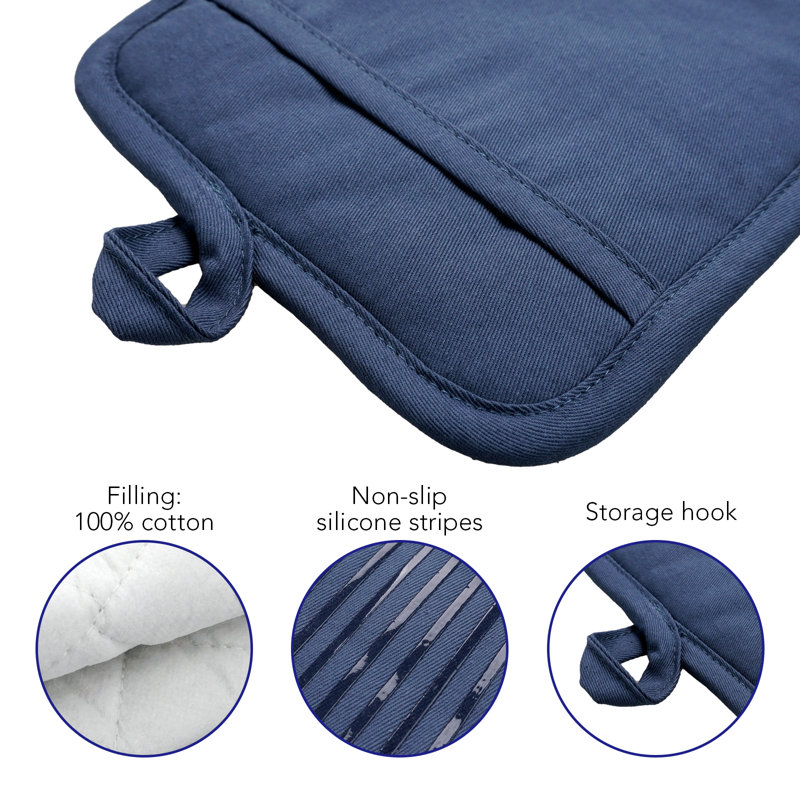 FabStyles Cotton Potholder Set, Blue