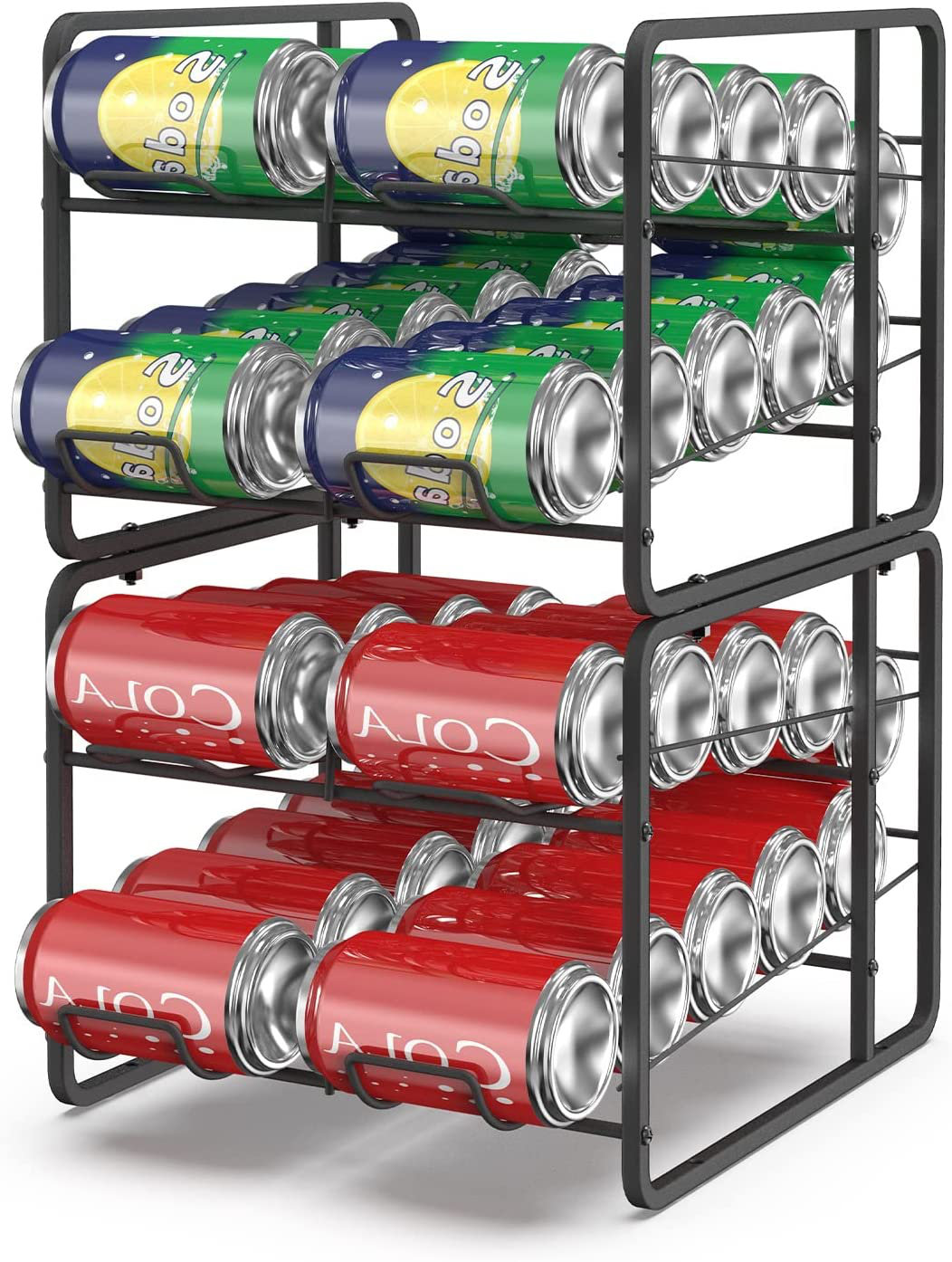 Condreay 3 Tier Stackable Metal Can Organizer, Free Standing Can Storage Dispenser with Side Rack, in Bronze Rebrilliant