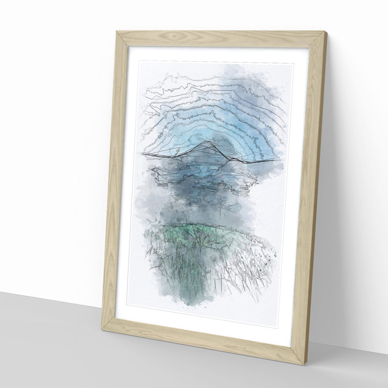 Mountain View In Bali - Single Picture Frame Painting on MDF, 33cm H x 24cm W x 2cm D, Oak Framed